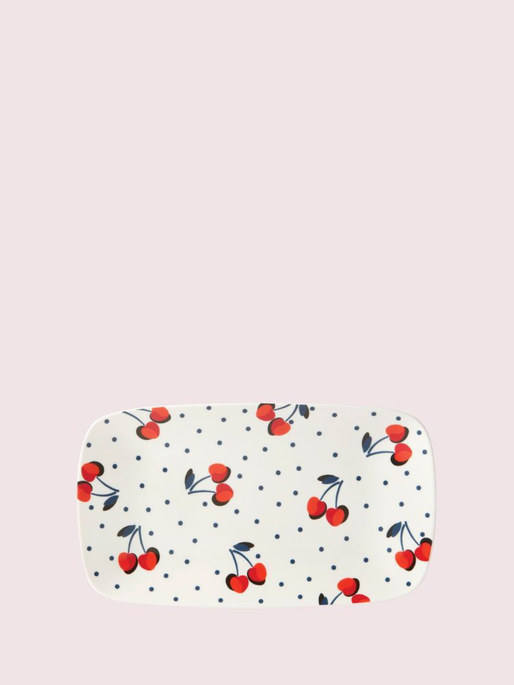 Kate Spade,vintage cherry dot hors d’oeuvres tray,kitchen & dining,White Multi