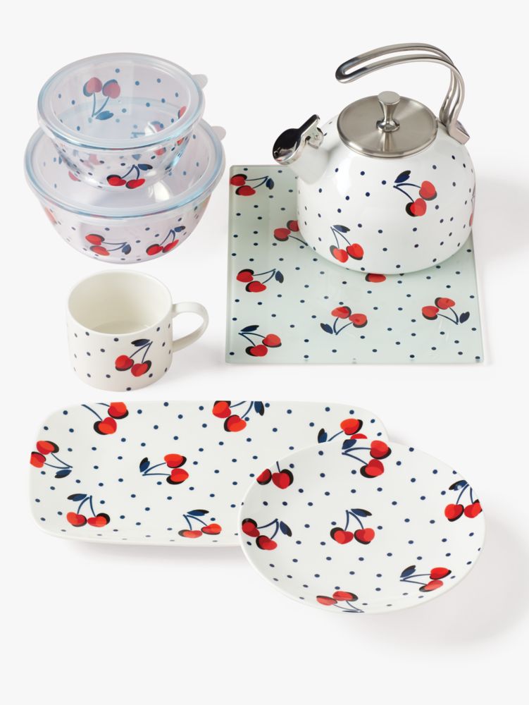 Kate Spade,Vintage Cherry Dot Hors D’oeuvres Tray,