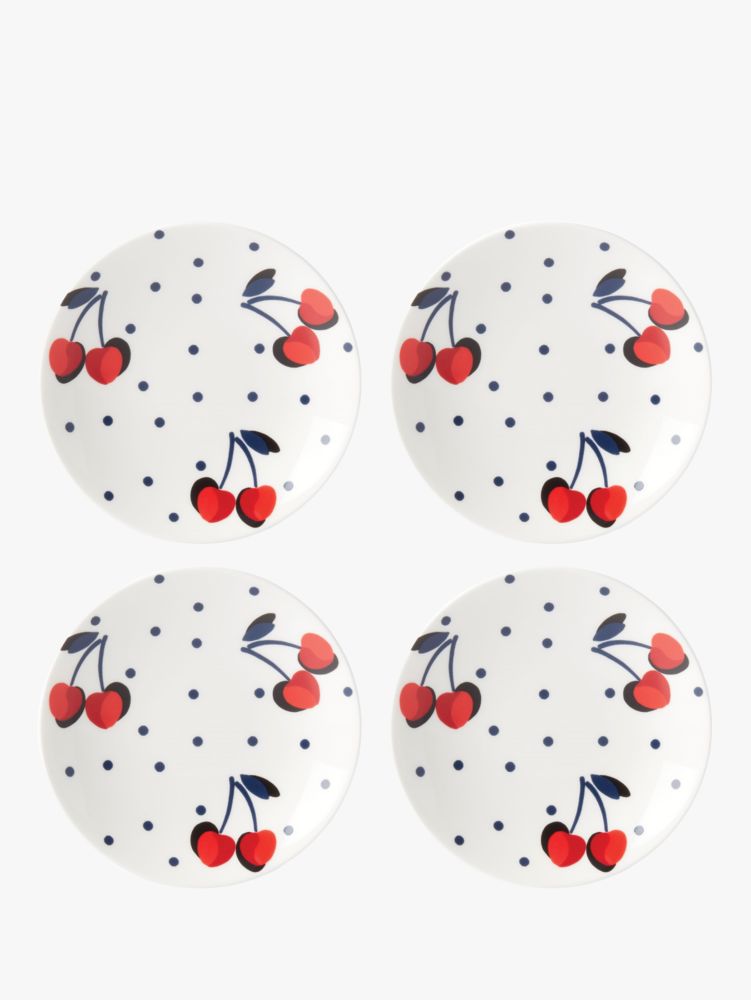 Kate Spade,vintage cherry dot tidbits plate set,kitchen & dining,Multi