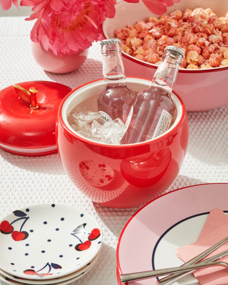 Kate Spade,Vintage Cherry Dot Tidbits Plate Set,