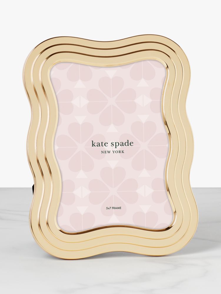 Kate Spade,south street 5x7 wave frame,home accents & décor,Pale Gold