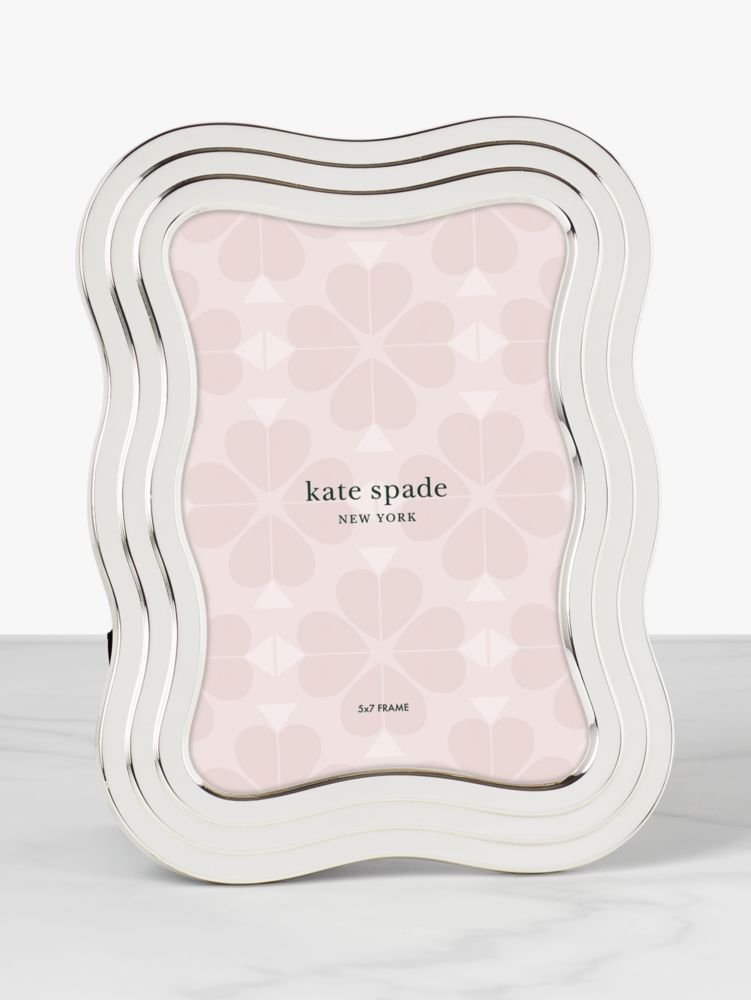 Kate Spade,South Street 5x7 Wave Frame,Tabletop Picture Frame,Scallop,Silver Metal,