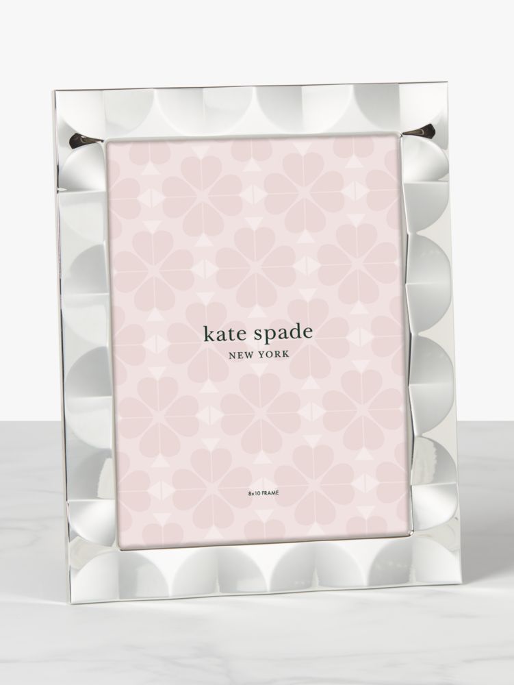 Kate Spade,South Street 8x10 Scallop Frame,Invitation Frame,Tabletop Picture Frame,Metal Material,Ridges,Silver Plated,