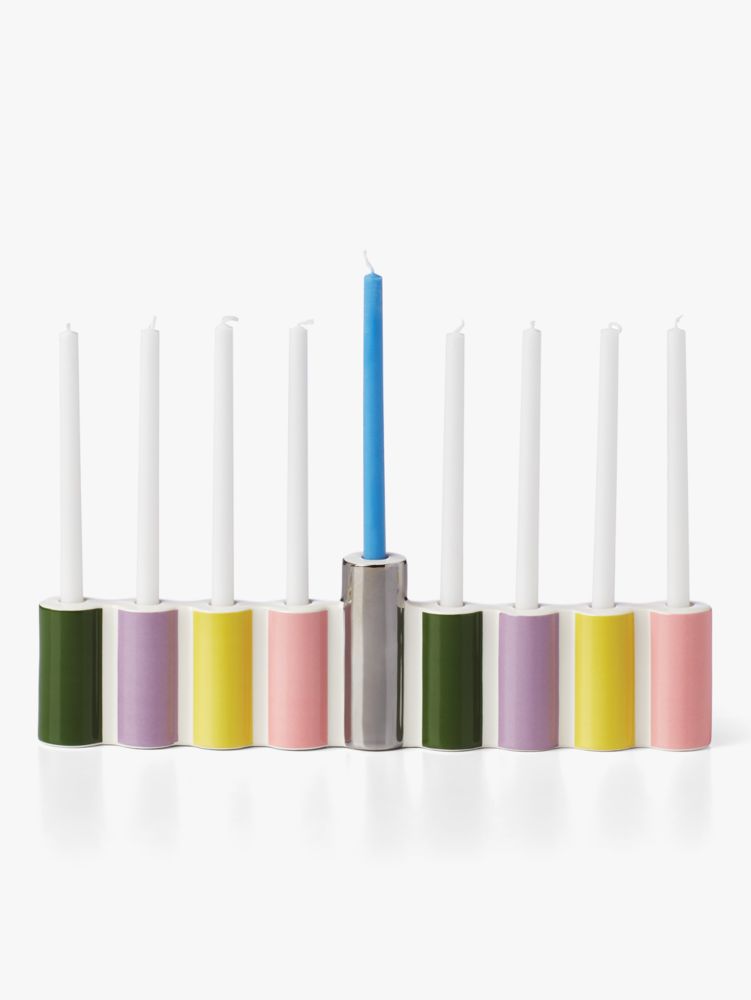 Kate Spade,Oak Street Menorah,Menorah,Ceramic,Color Block,Multi Color