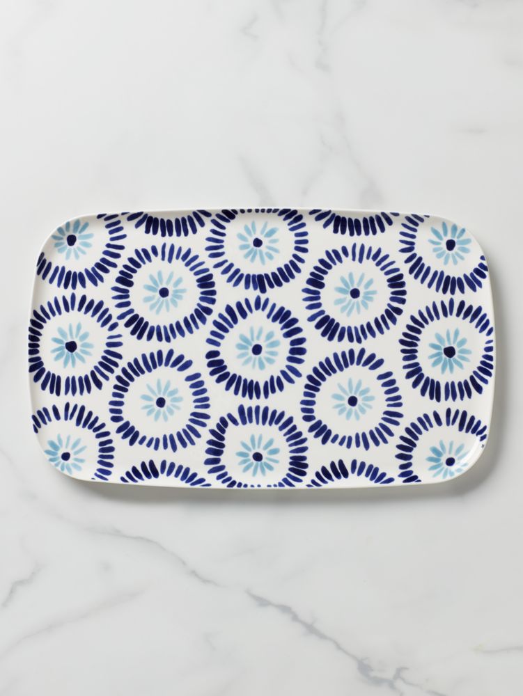 Kate Spade,Floral Way Hors D'oeuvre Tray,Tray,Porcelain,Multi Color
