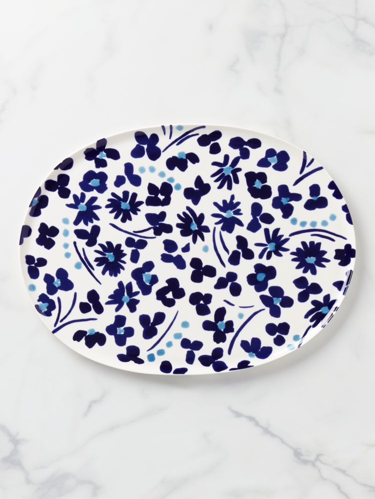 Kate Spade,floral way platter,kitchen & dining,Parchment