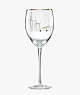 Kate Spade,Good Time In A New York Minute Wine Glass,kitchen & dining,Gold