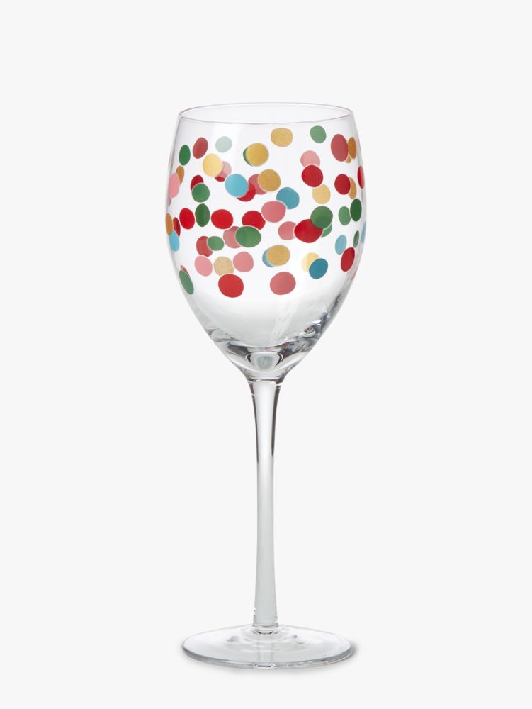 Kate Spade,good times it's raining confetti wine glass,kitchen & dining,Multi