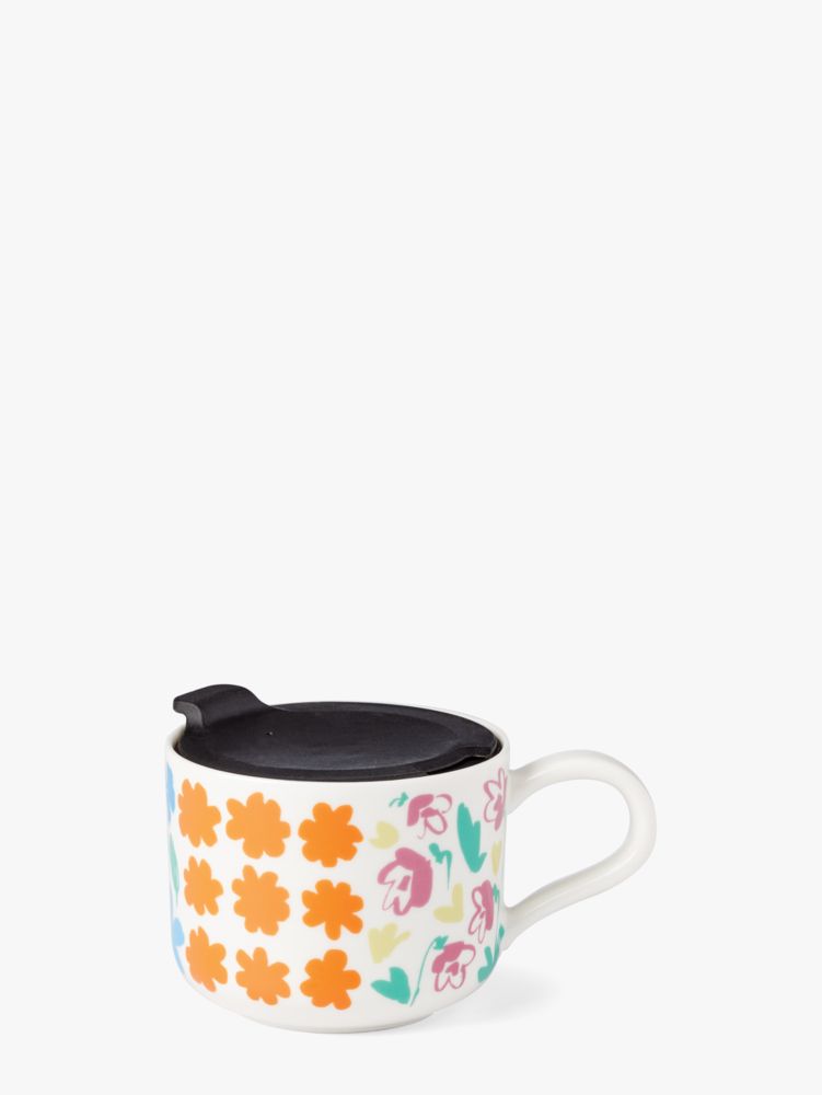 Kate Spade,Floral Field Comfort Mug With Lid,kitchen & dining,No Color