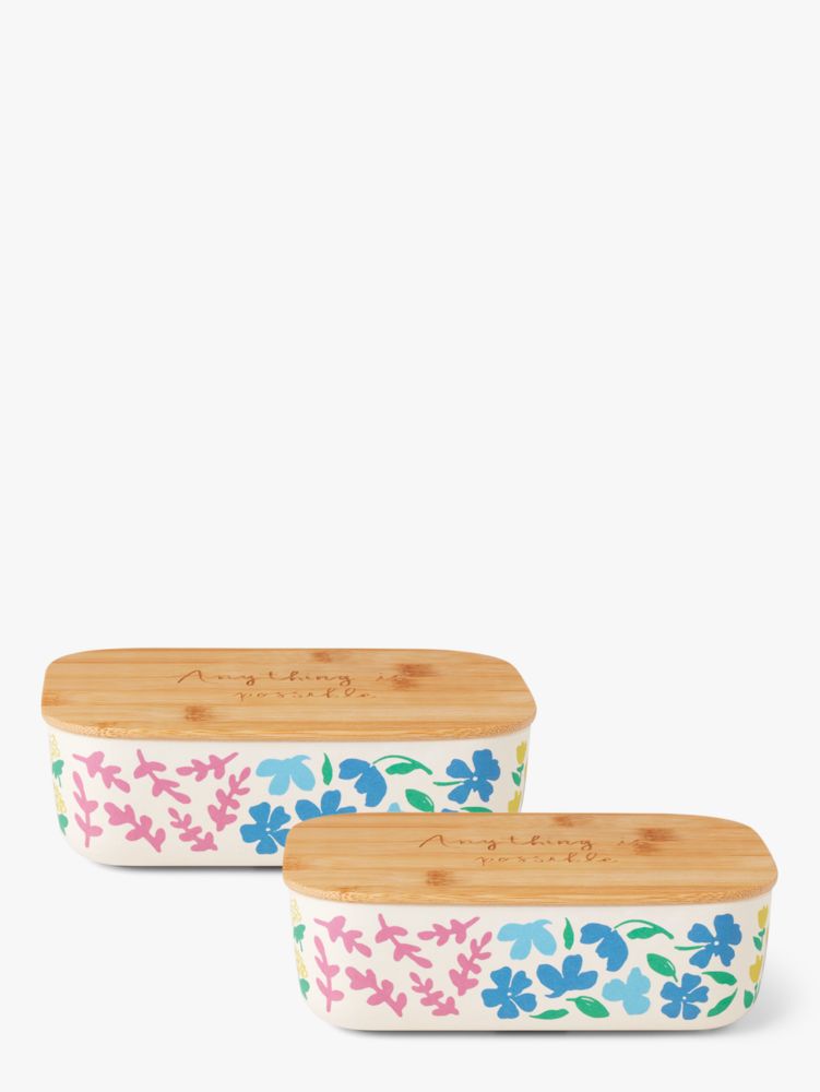Kate Spade,Floral Field 2-Piece Rectangular Food Storage Container Set,kitchen & dining,No Color