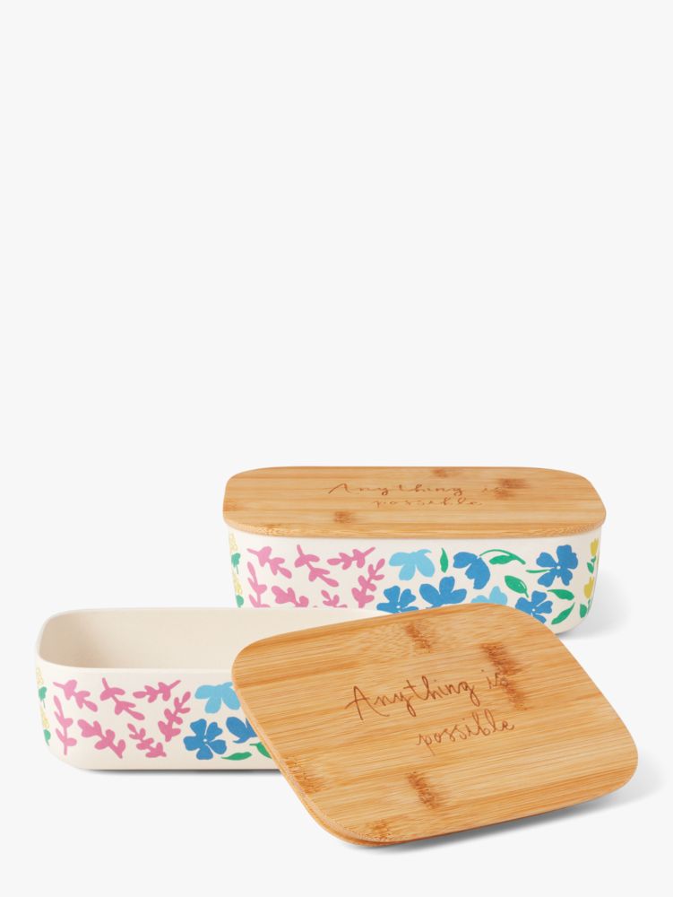Kate Spade,Floral Field 2-piece Rectangular Food Storage Container Set,