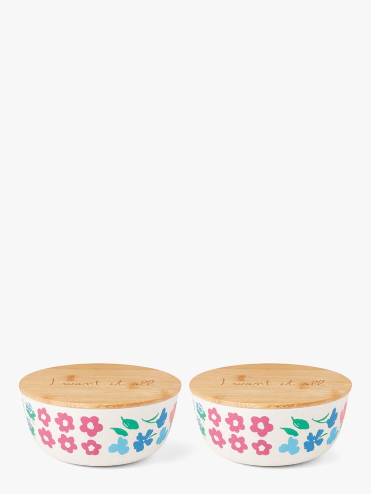 Kate Spade,Floral Field 2-piece Round Food Storage Container Set,