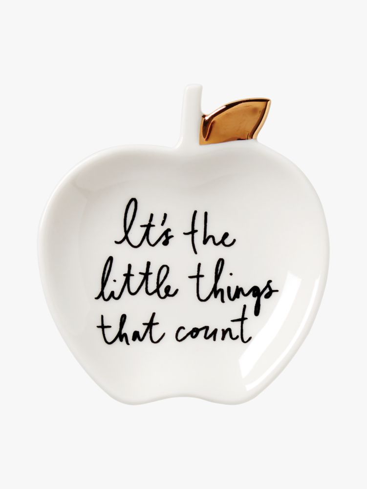 Kate Spade,A Charmed Life Apple Ring Dish,home accents & décor,Parchment