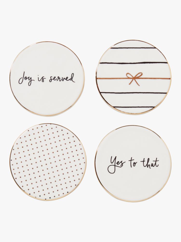 Kate Spade,A Charmed Life 4-Piece Coaster Set,home accents & décor,Parchment