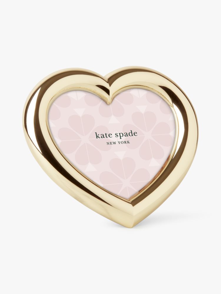 Kate Spade,A Charmed Life Mini Heart Frame,home accents & décor,Pale Gold
