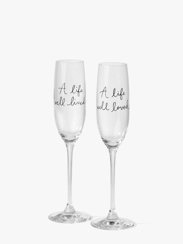 Rosy Glow Toasting Flute Pair
