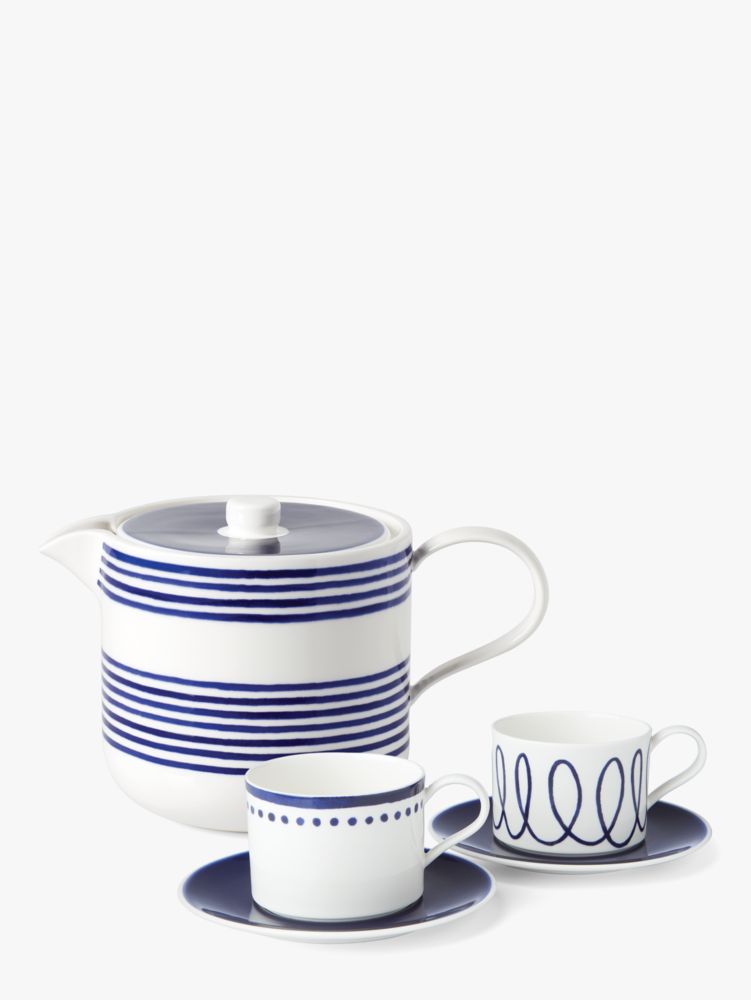 Kate Spade,Charlotte Street 6-Piece Tea Set,kitchen & dining,Blue