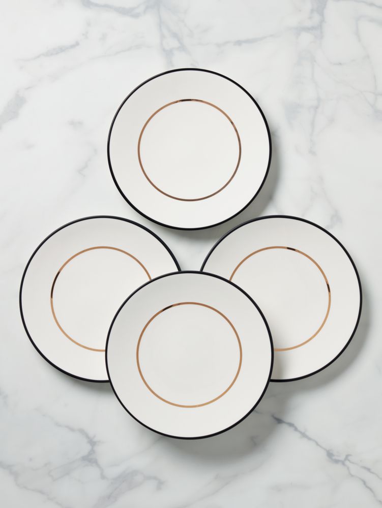 Kate Spade,Make It Pop 4-Piece Accent Plate Set,White