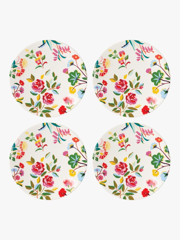 Garden Floral 4-Piece Accent Plate Set