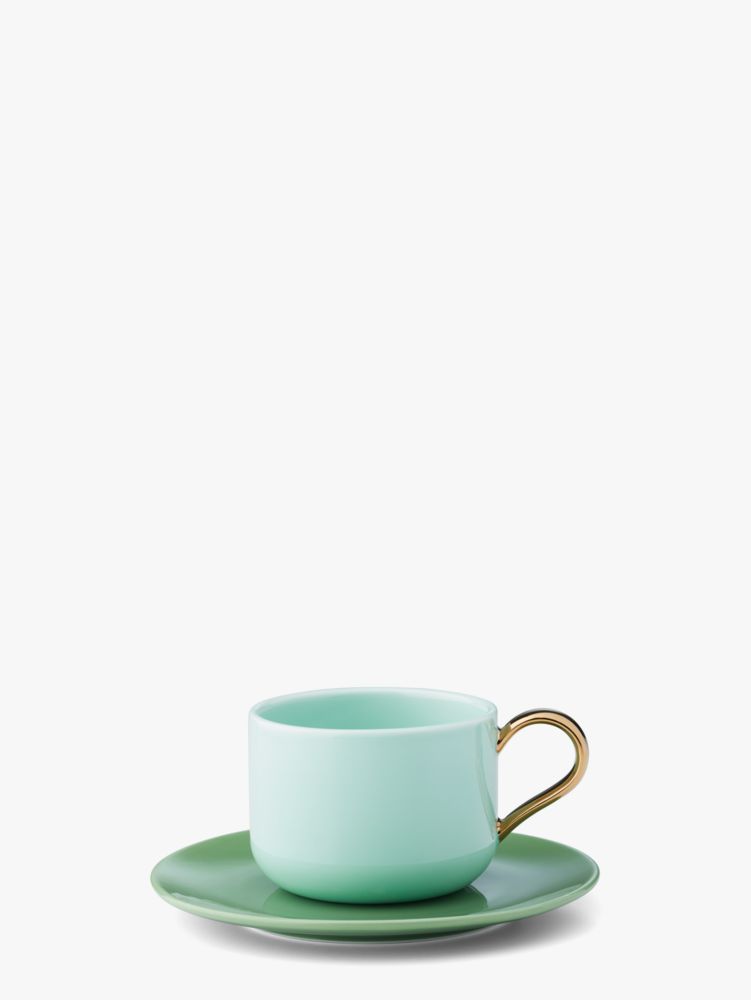 Kate Spade,Make It Pop Cup & Saucer,Green