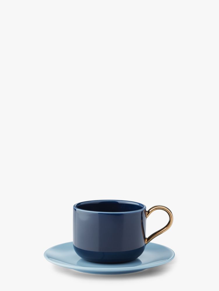 Kate Spade,Make It Pop Cup & Saucer,Navy