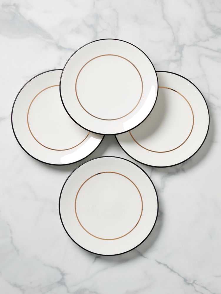 Kate Spade New York Kate Spade Deco Dot Accent Plate, 1.1 LB, White (Set of  4) : : Home