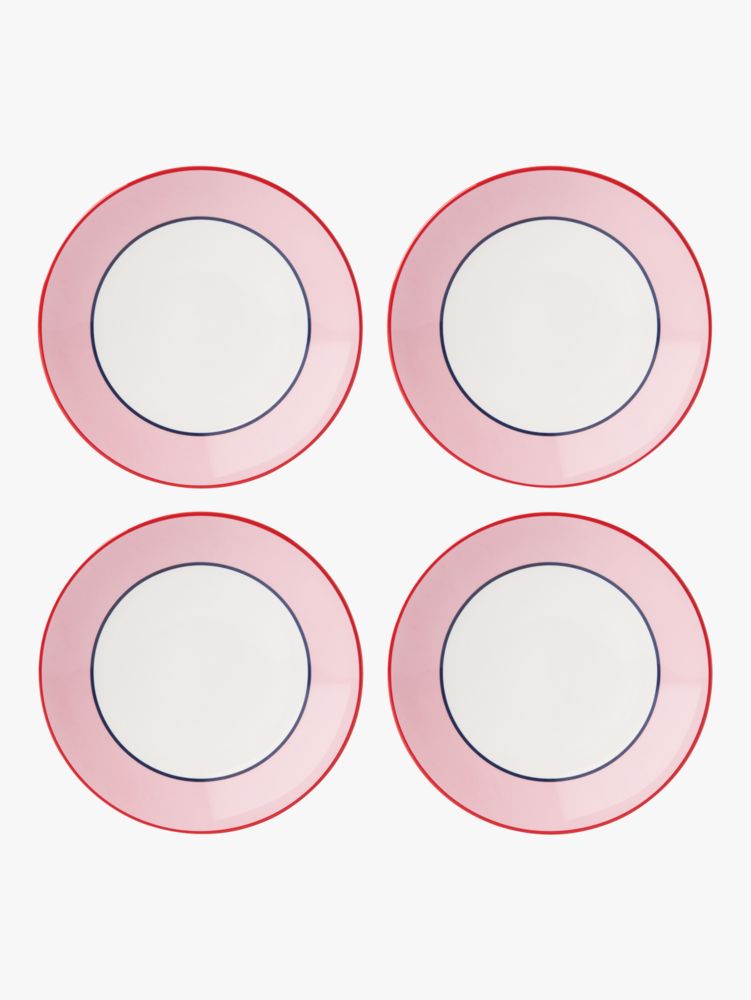 Kate Spade,Make It Pop 4-piece Dinner Plate Set,Dinner Plate,Porcelain,Border Embellishment,Set,