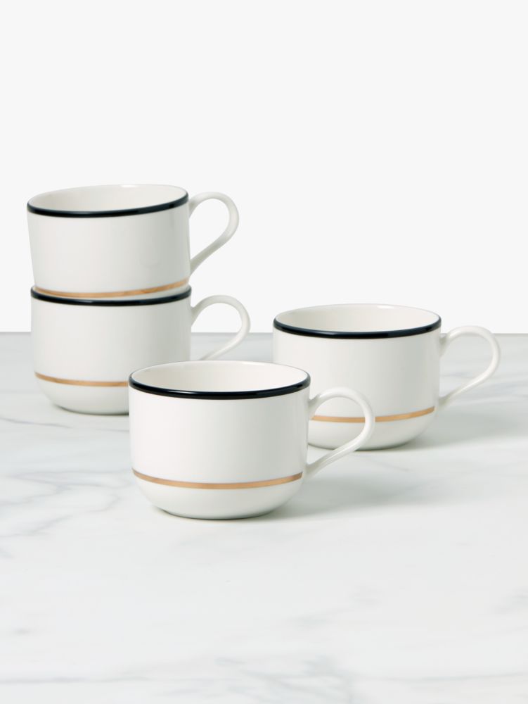 Kate Spade,Make It Pop 4-Piece Mug Set,White