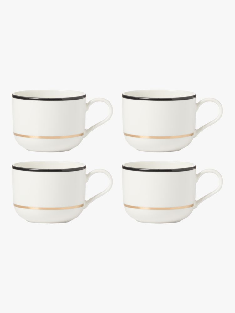 Kate Spade,Make It Pop 4-Piece Mug Set,White