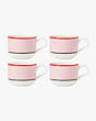 Kate Spade,Make It Pop 4-Piece Mug Set,Pink
