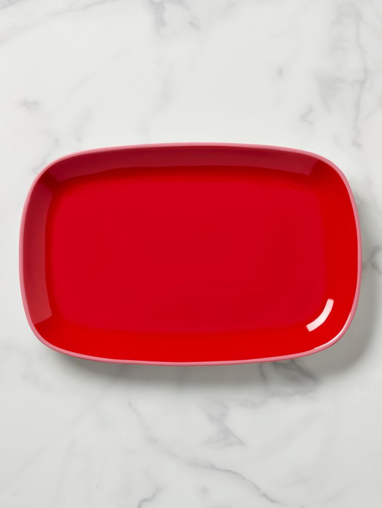 Kate Spade,Make It Pop Serving Platter,Red