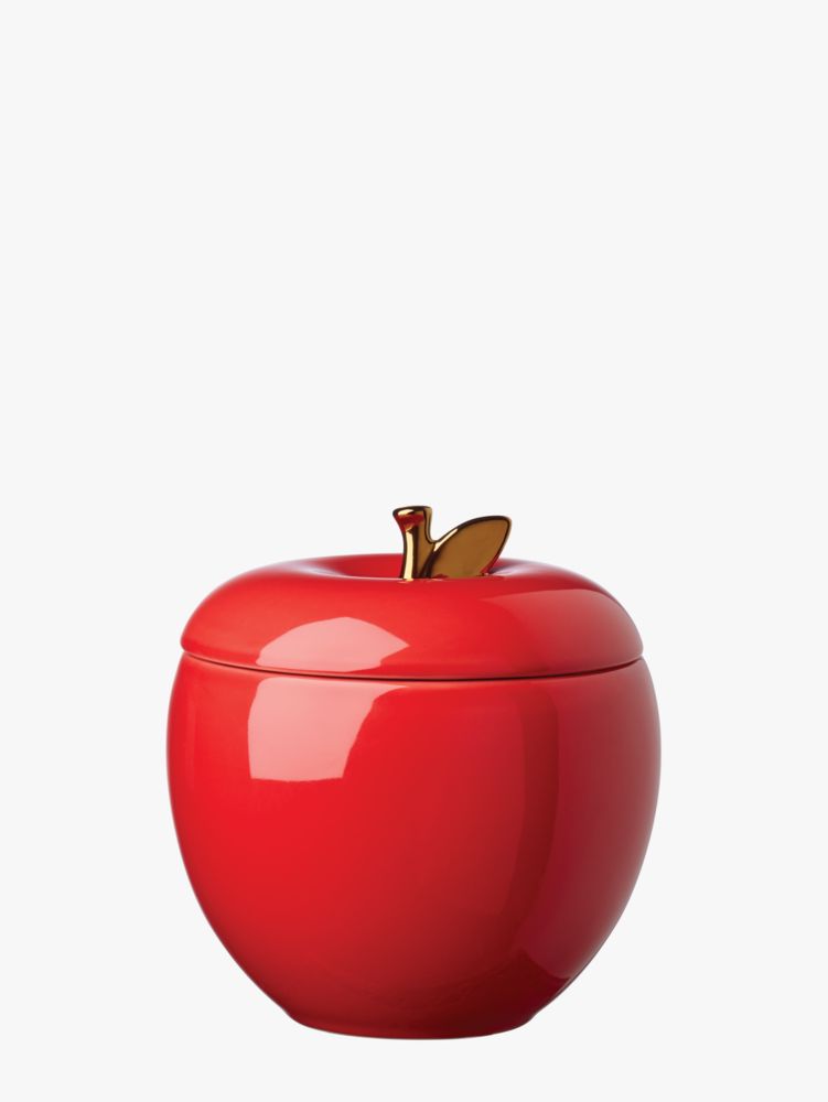 Kate Spade,Knock On Wood Apple Cookie Jar,Red