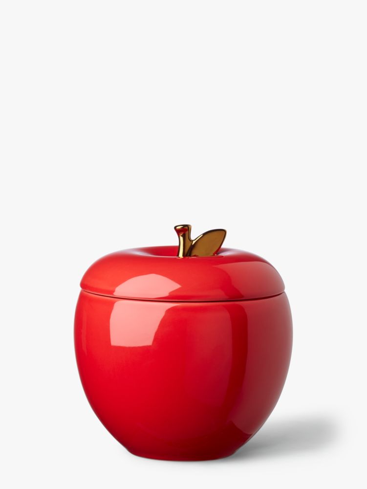 Kate Spade,Knock On Wood Apple Cookie Jar,Red