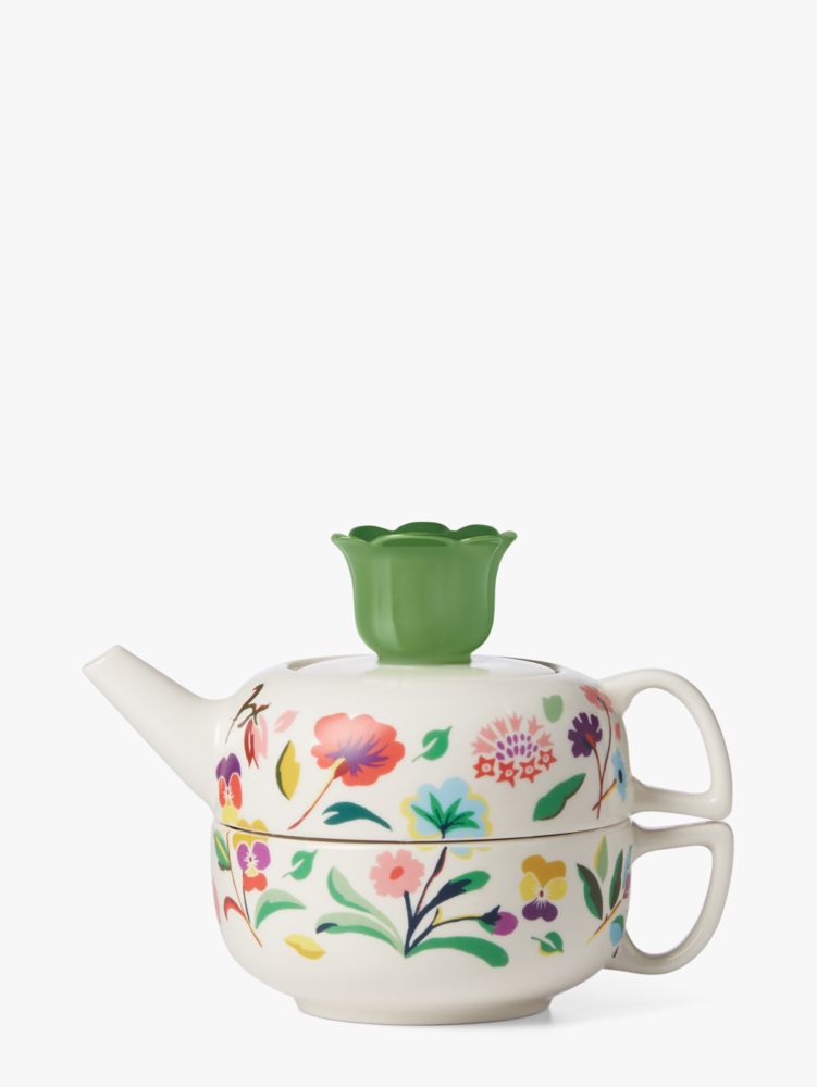 Kate Spade,Garden Floral Tea For One Set,White