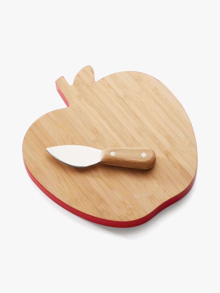 Kate Spade,Knock On Wood Apple Cheese Board With Knife,