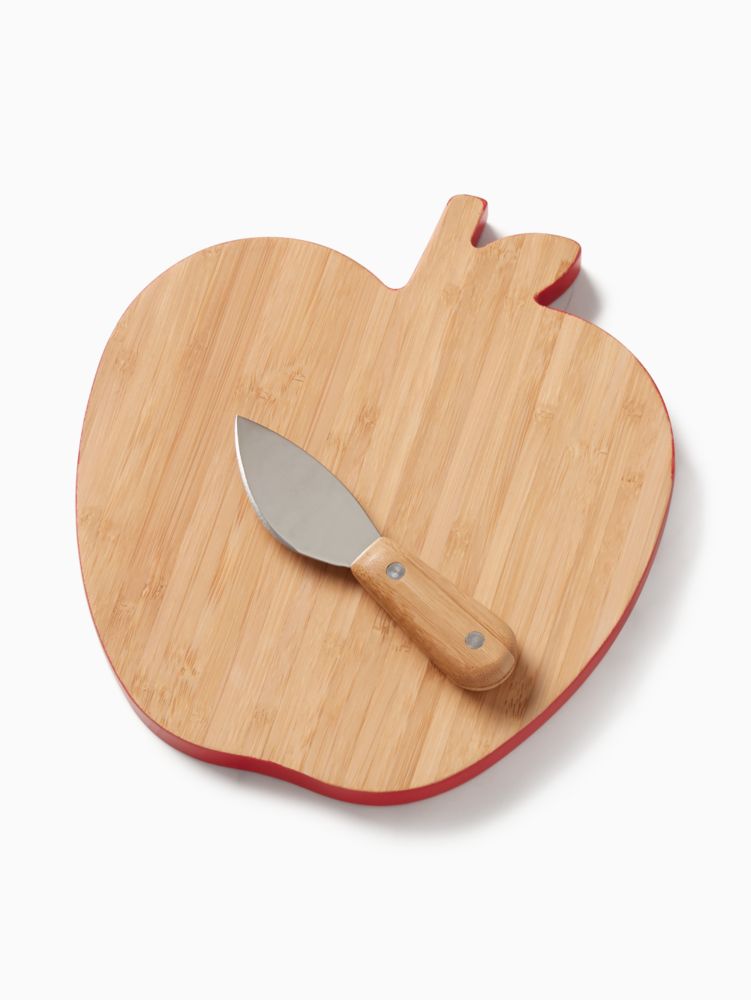 Kate Spade,Knock On Wood Apple Cheese Board With Knife,