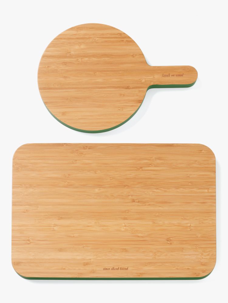 Kate Spade,Knock On Wood Cutting Board Paddle & Rectangle,Bamboo