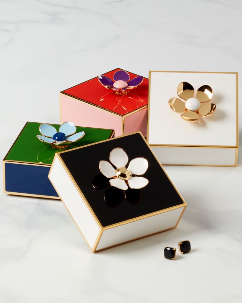 Kate Spade,Make It Pop Floral Jewelry Box,Black