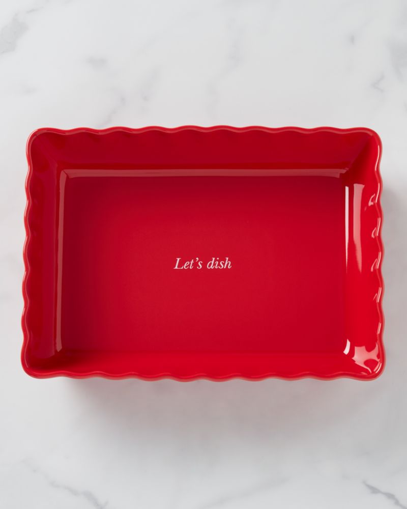 Kate Spade,Make It Pop Rectangular Baking Dish,Red