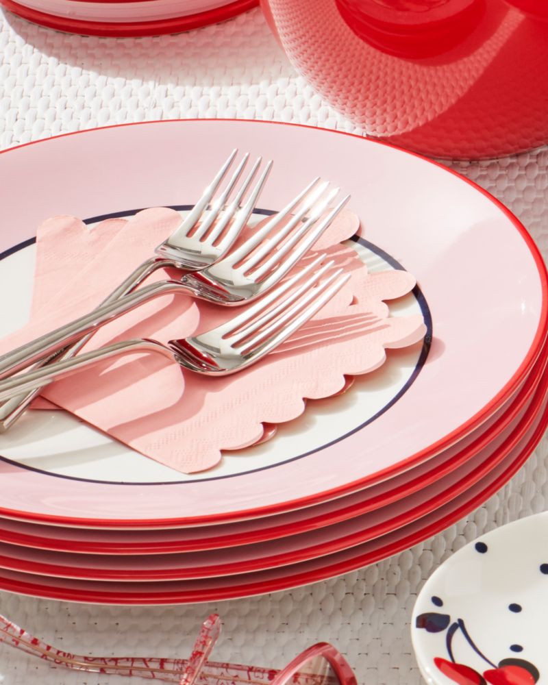 Kate Spade,Make It Pop 12-piece Assorted Dinnerware Set,Dinner Plate,Salad Plate,Bowl,Porcelain,Border Embellishment,Set,