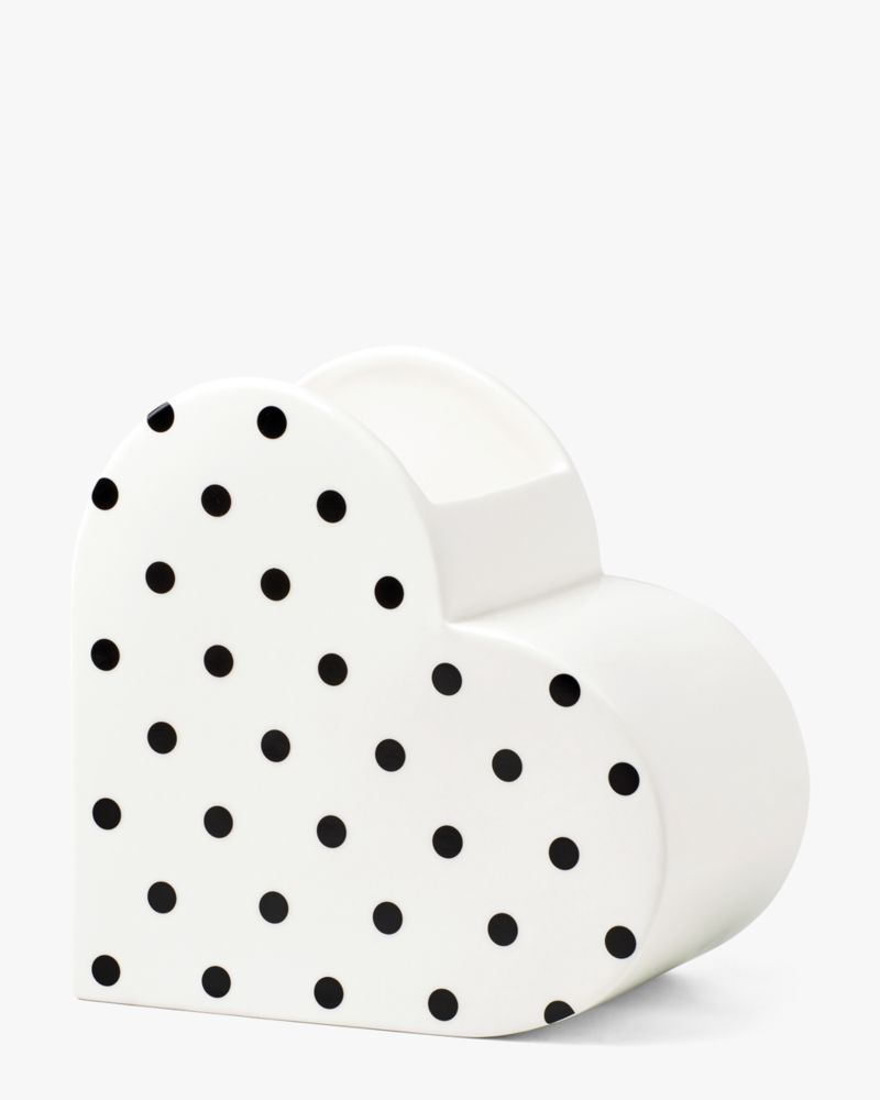 Kate Spade,On The Dot Heart Vase,White