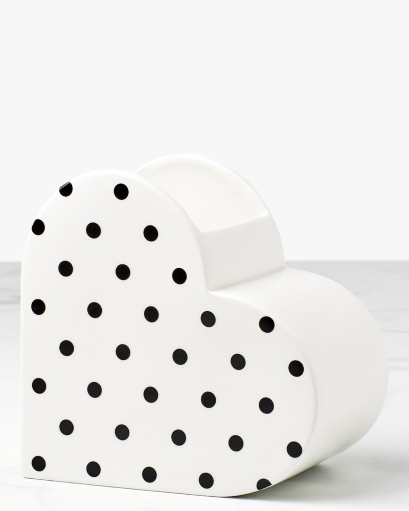 Kate Spade,On The Dot Heart Vase,White