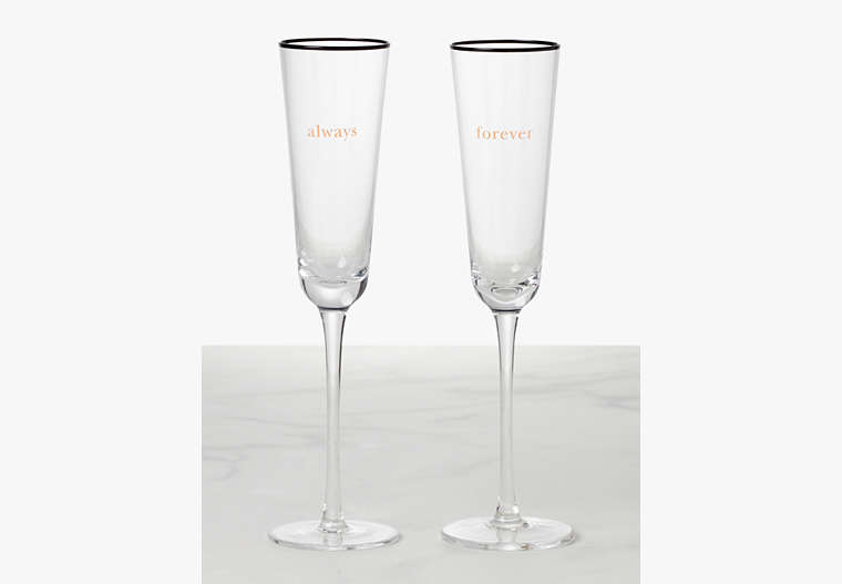 Kate Spade,Always & Forever Toasting Flute Pair,Clear image number 0