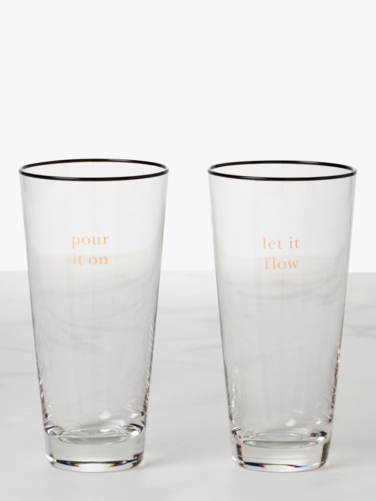 Kate Spade New York Charlotte Street Highball Glass, Set of 2 - White