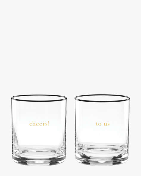 Kate Spade,Cheers To Us Double Old Fashioned Glass Set,Clear