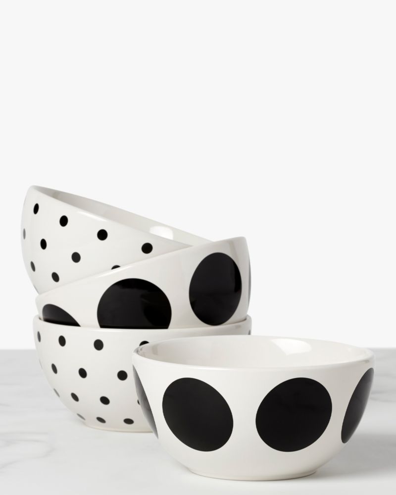 Kate Spade,On The Dot 4-piece All Purpose Bowl Set,White