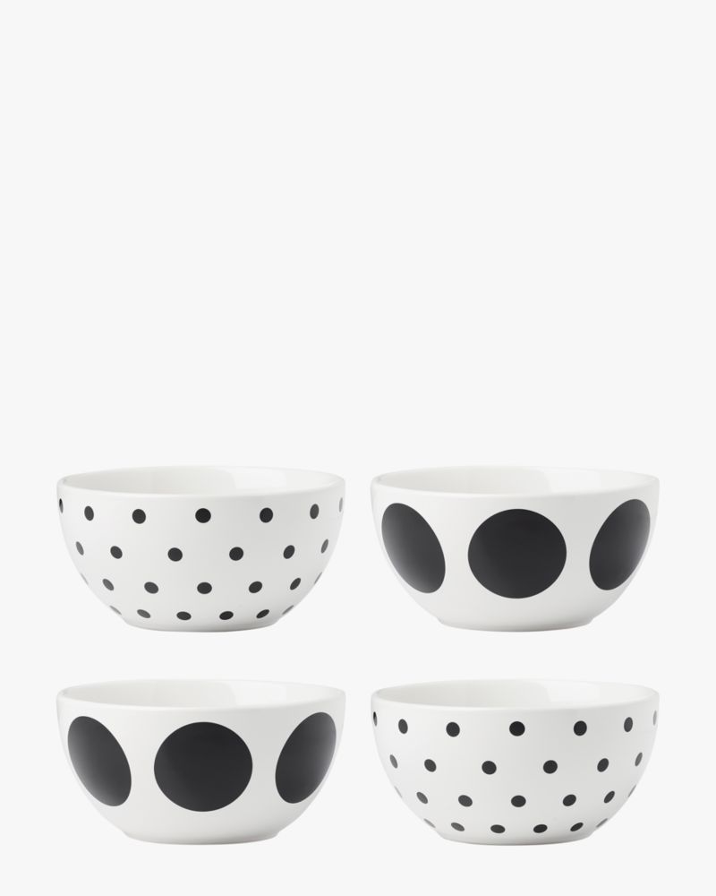 Kate Spade,On The Dot 4-piece All Purpose Bowl Set,White