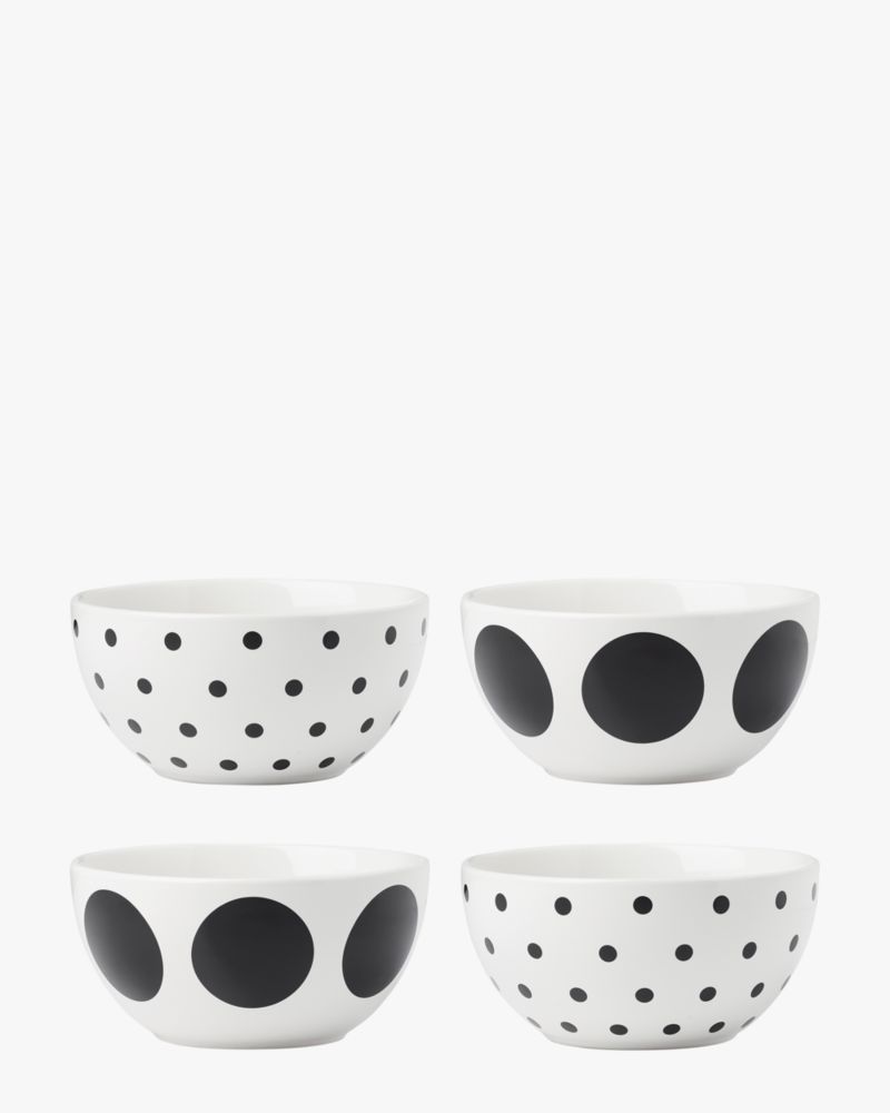 Kate Spade,On The Dot 4-piece All Purpose Bowl Set,Serving Bowl,Stoneware,Set,Multi Color
