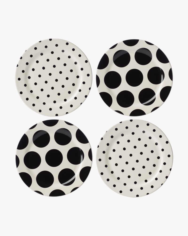 Kate Spade,On The Dot 4-piece Accent Plate Set,White