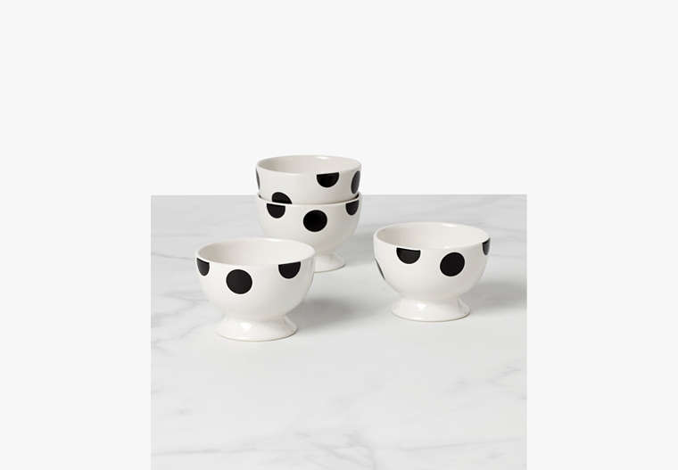 Kate Spade,On The Dot 4-piece Footed Dessert Bowl Set,White image number 0